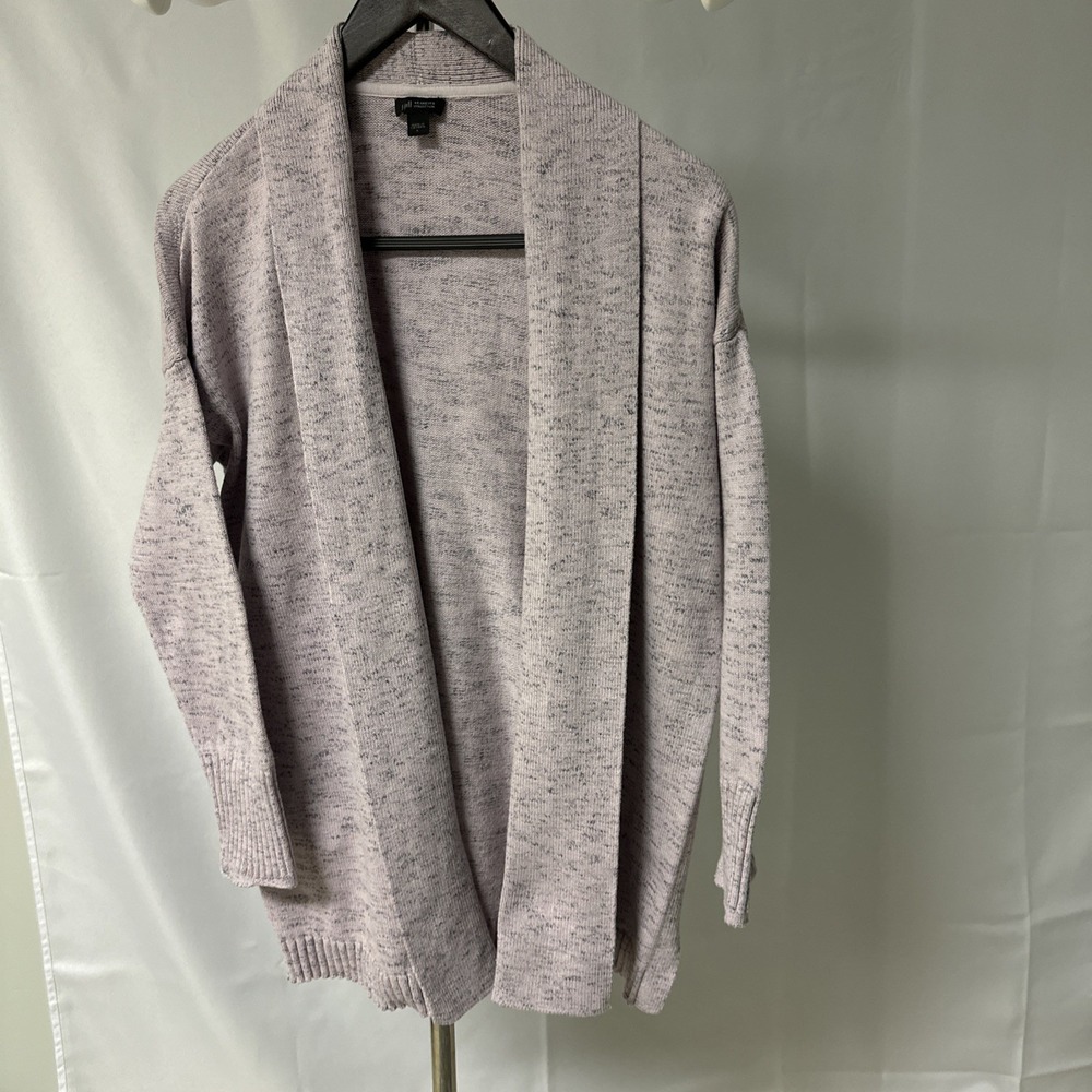 J. Jill Open Front Cardigan Sweater Purple Long Sleeve Cotton Blend Sz Large